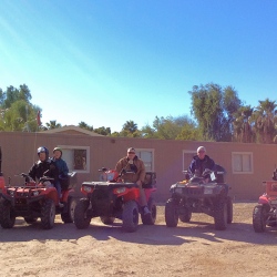 ATV riders heading out from the RV park
